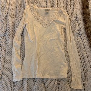 Lucky Brand Lace Trim Long Sleeve